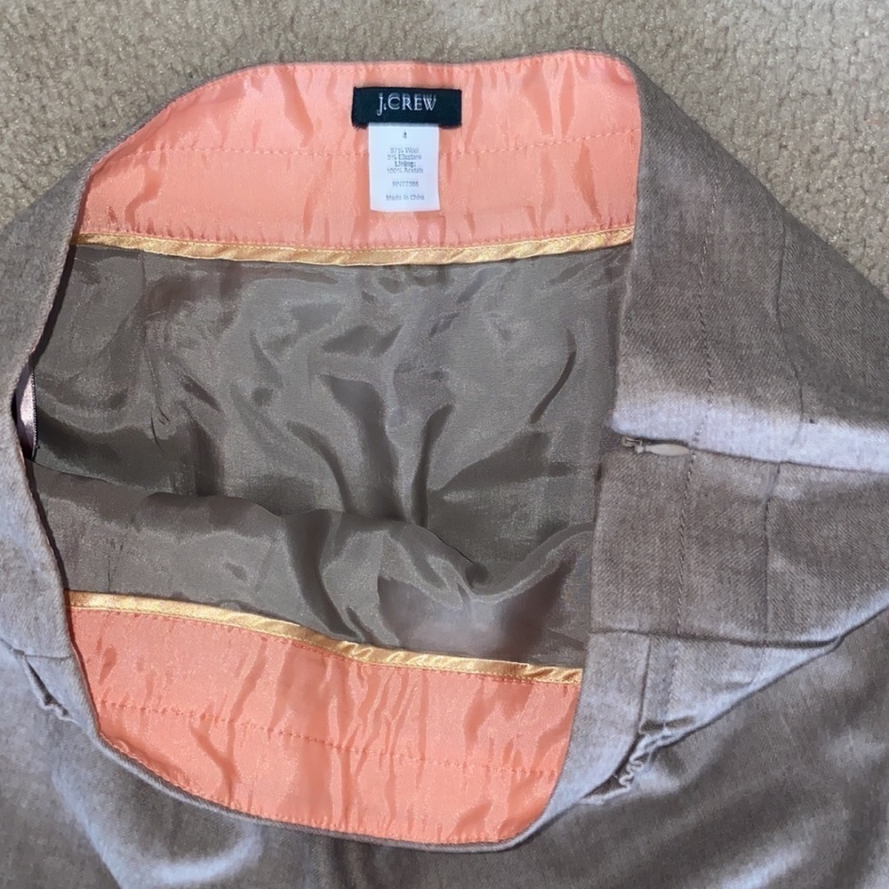 J. Crew Pleated Tan/Brown Wool Mini Skirt - Picture 6 of 12